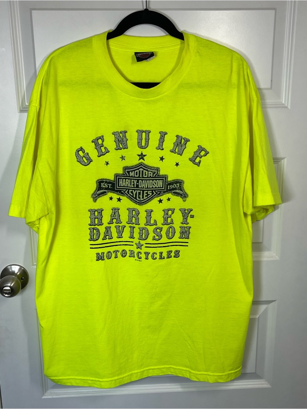 Harley Davidson XL Neon Yellow Old Pueblo Tucson AZ Graphic Tee